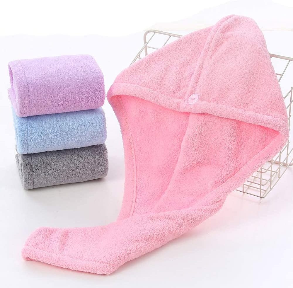 Wholesale custom super absorbent fast drying women wrapped microfiber salon curly hair towel