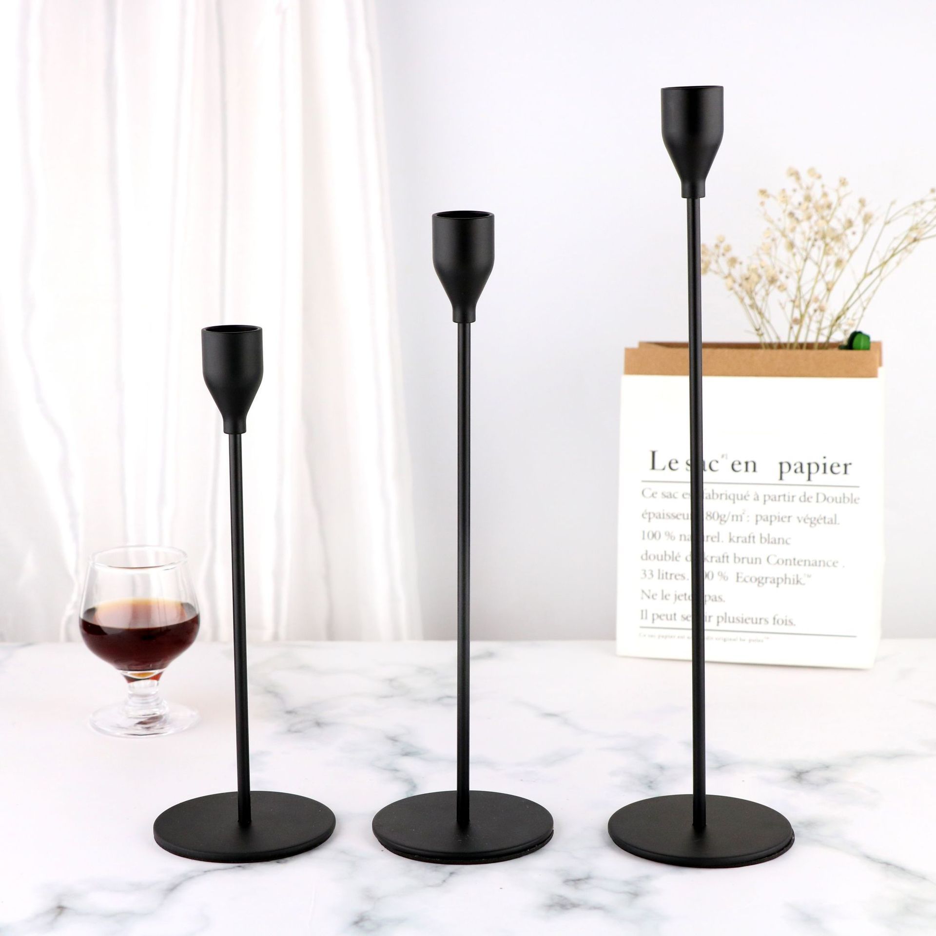 luxury  vintage candlestick holder Black Candle Holders Candelabra Table Centerpieces for wedding