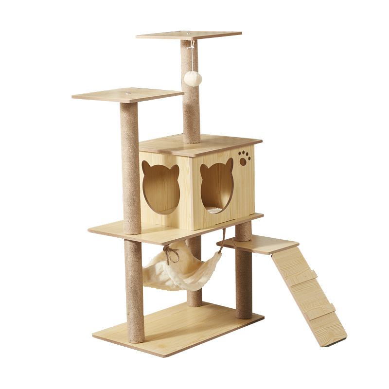 Cat tree climbing house cat toy hammock for cat scratcher tower condo