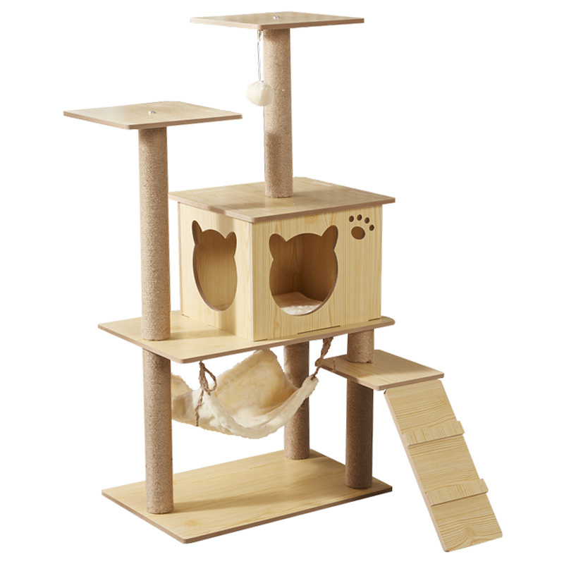 Cat tree climbing house cat toy hammock for cat scratcher tower condo