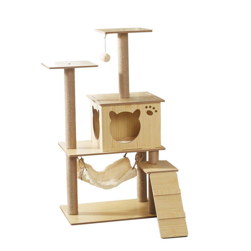 Cat tree climbing house cat toy hammock for cat scratcher tower condo