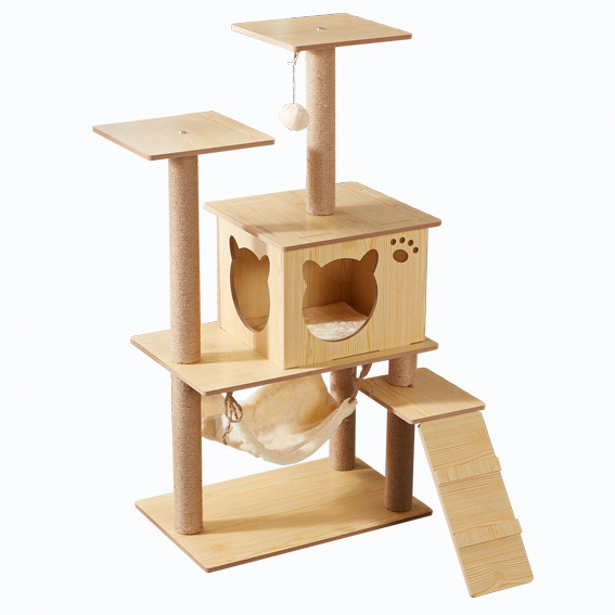 Cat tree climbing house cat toy hammock for cat scratcher tower condo