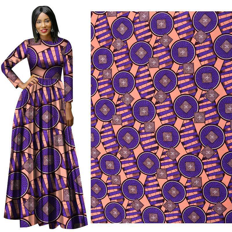 Hitarget real wax fabric African java wax prints embroidery fabric 6 yards dress clothes cotton Ghana