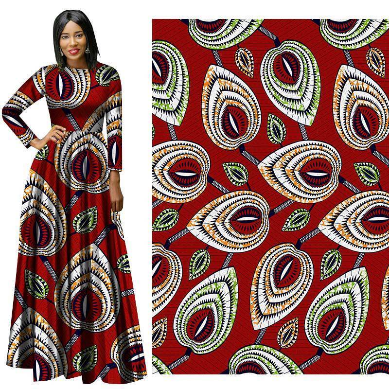 Hitarget real wax fabric African java wax prints embroidery fabric 6 yards dress clothes cotton Ghana