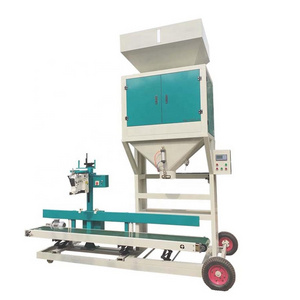 Parboiled rice packing machine with filling and bag sewing machine