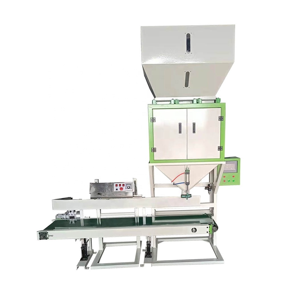 Parboiled rice packing machine with filling and bag sewing machine