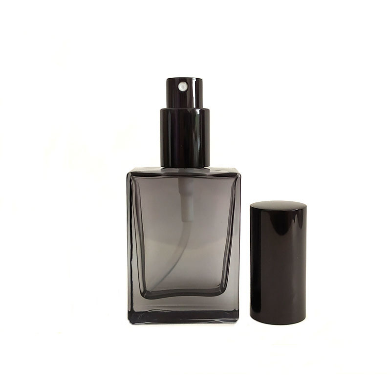 Spray bottle empty perfume refillable, round, square, clear, glass, with spray black, gold and silver, 30ml 50ml 100ml