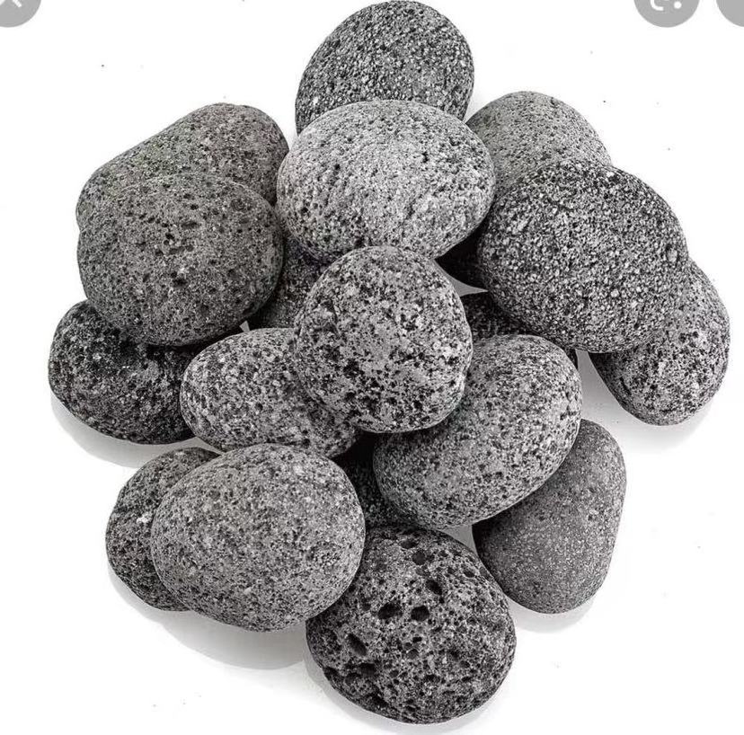 Tumbled Rolled Black Lava Stone Pebbles For Fire Pit