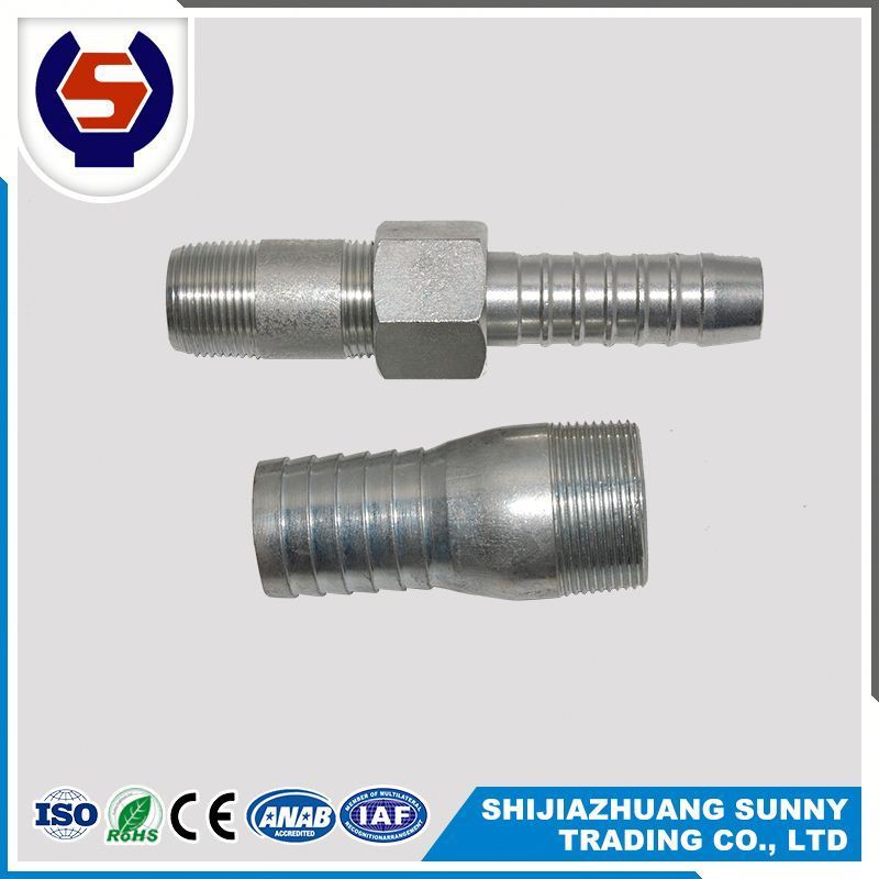 Custom Stainless Steel Brass Male Thread Hex Straight Connector Hose Nipple Pipe Fitting Connector