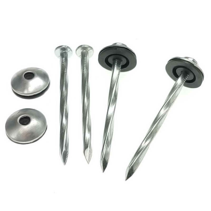 zinc helicoidal clavos para techo 25kg bwg9 2.5inch smooth spiral shank umbrella roofing nails with rubber washer