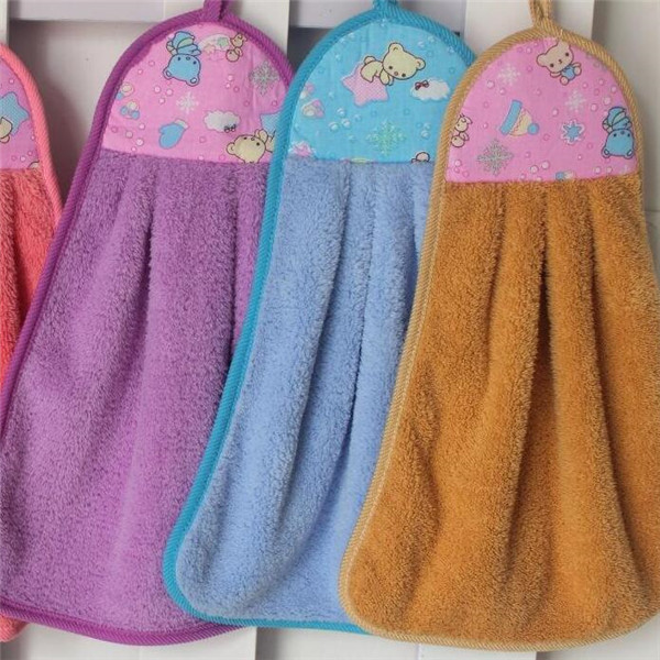 Lovely Hand Towels for Kids Strong Absorbent Soft kitchen Hanging Wipe Towels