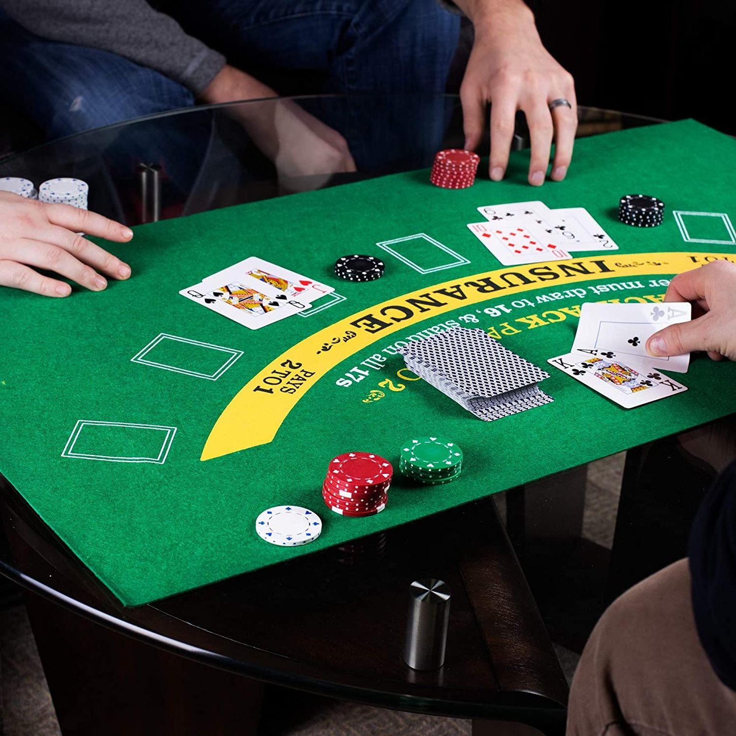 Poker Table & Blackjack Casino Mini Felt Convenient Space-Saving 36