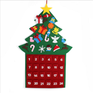 2022 New Indoor Christmas Advent Wall Calendar Factory Custom Design Wool Felt Fabric Decorations