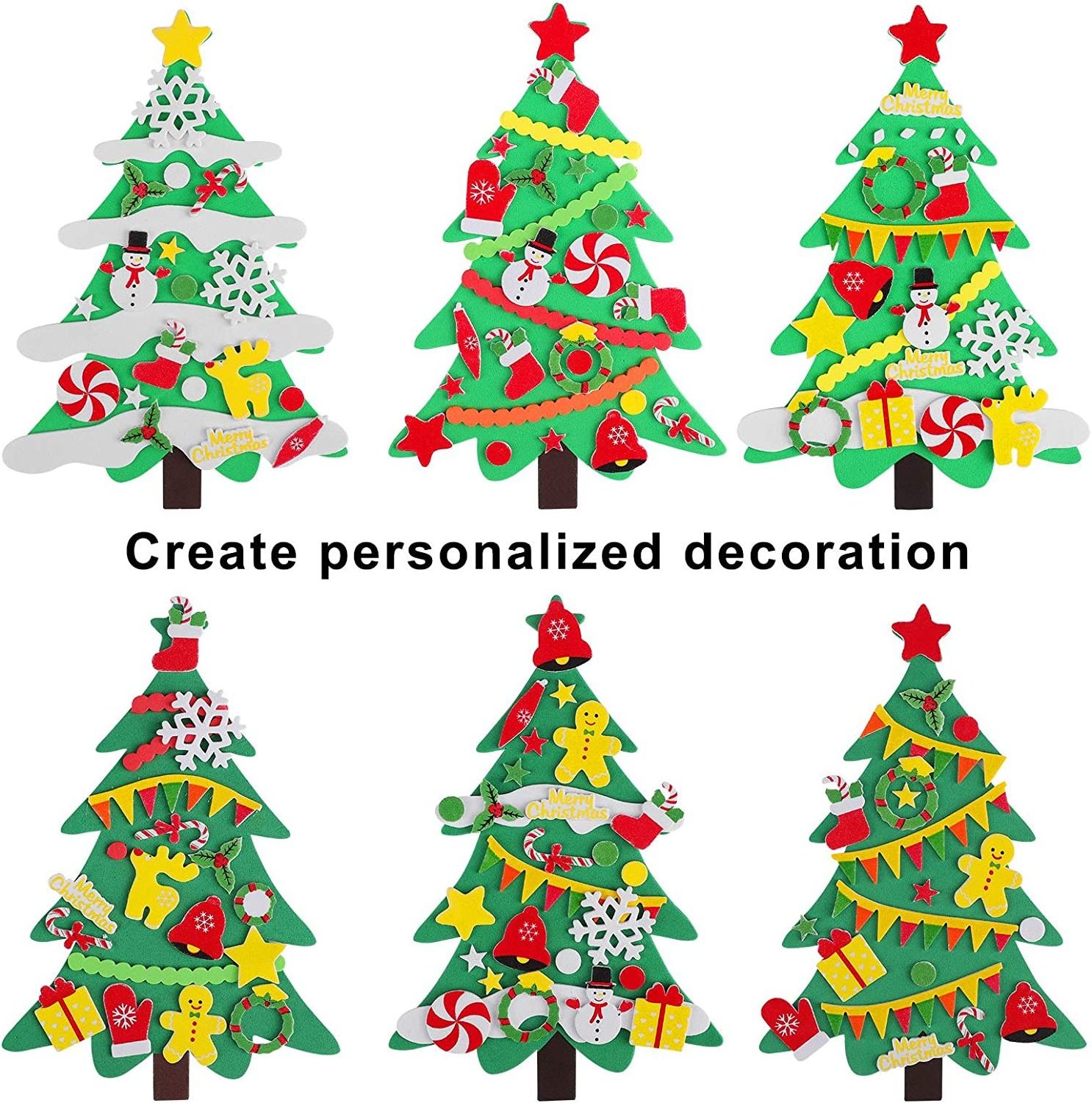 2022 New Indoor Christmas Advent Wall Calendar Factory Custom Design Wool Felt Fabric Decorations