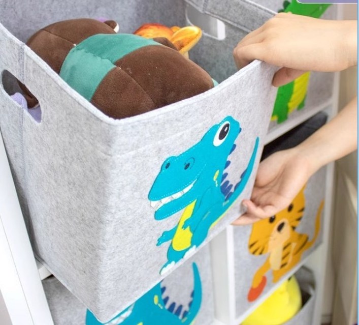 Multifunction Baby Indoor safe wool felt fabric collapsible Storage Box Cabinet Children Toys Storage Kids play organizer