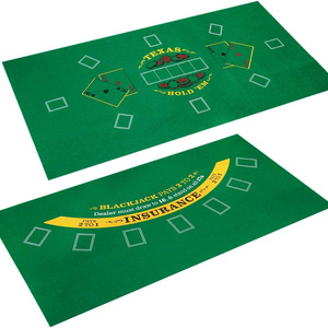 Poker Table & Blackjack Casino Mini Felt Convenient Space-Saving 36" x 18" Roll-up Casino Gambling Tabletop Mat