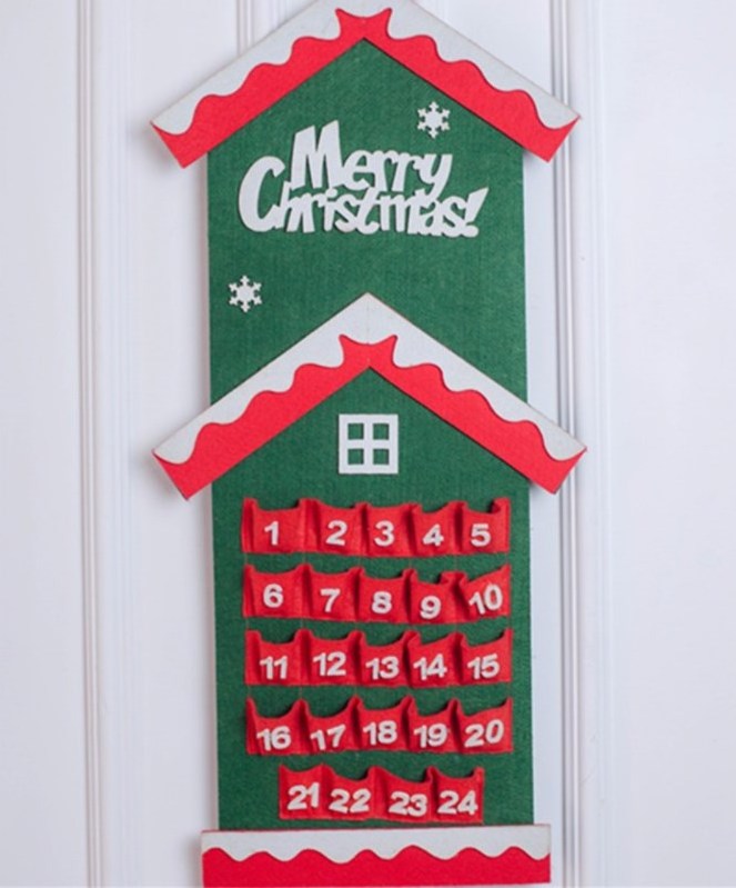 2022 New Indoor Christmas Advent Wall Calendar Factory Custom Design Wool Felt Fabric Decorations