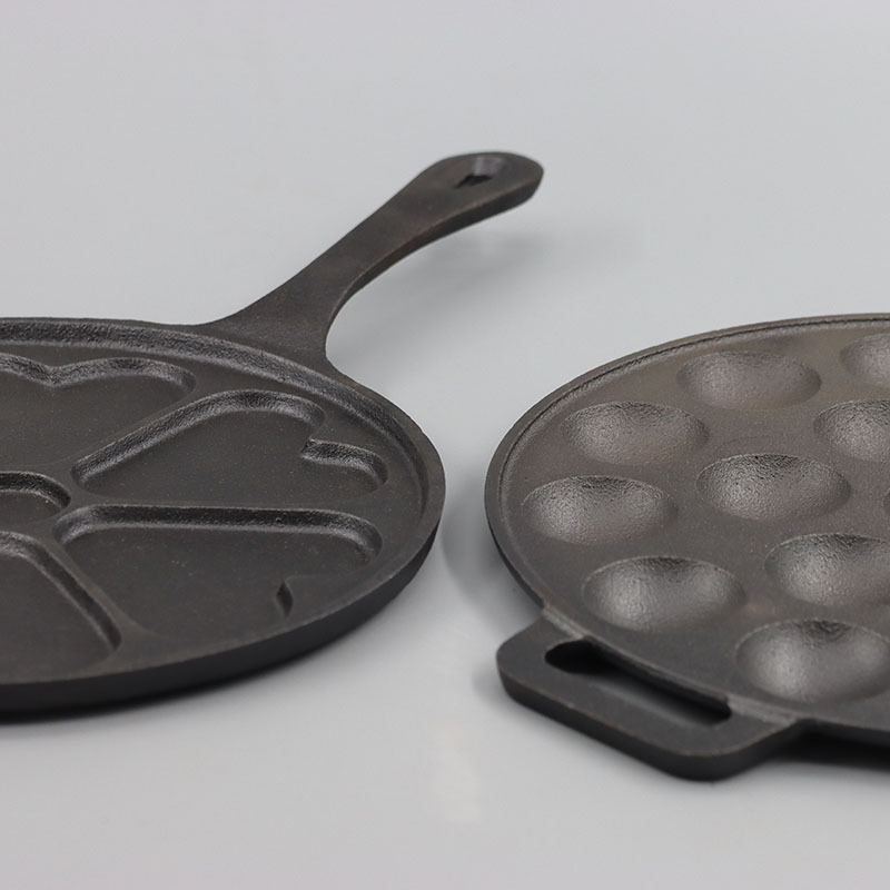 customized barbecue round non stick griddle outdoor camping cookware cast iron bbq grill pans