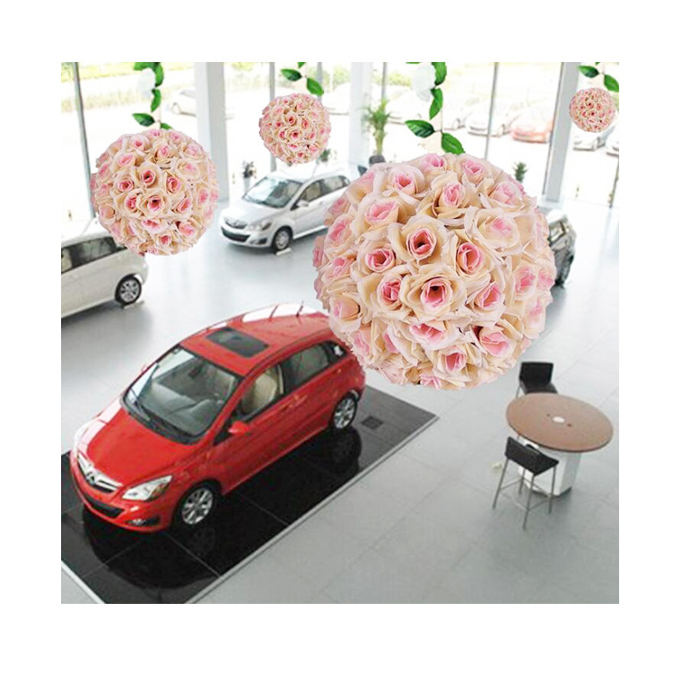 Artificial silk rose ball kissing balls flower for wedding decoration