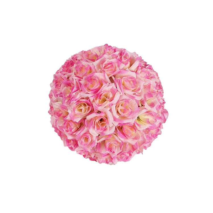 Artificial silk rose ball kissing balls flower for wedding decoration