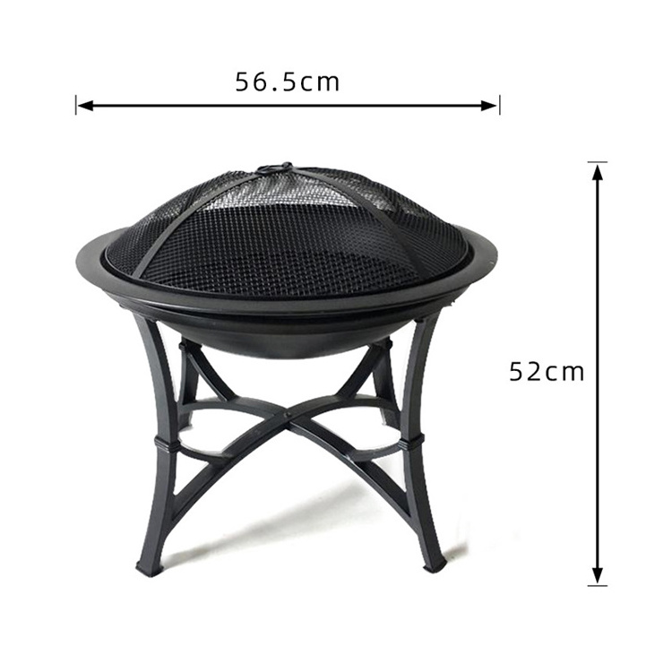 Outdoor Garden Family Barbecue Round foldable Bbq Charcoal Grill wood burning fire pit