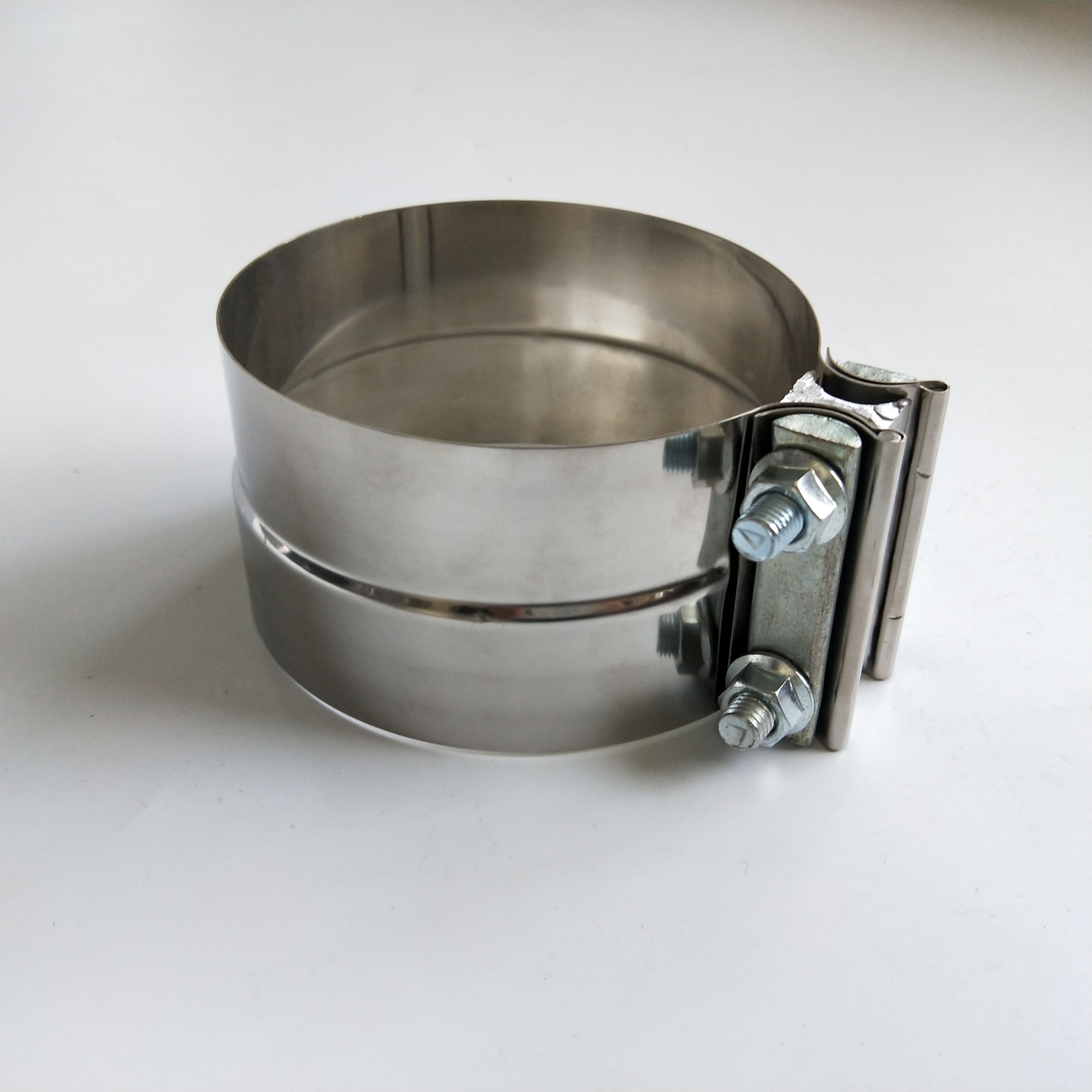 sample available 304 stainless steel Heavy Lap Joint Exhaust pipe clamp Band clamp for muffler pipes