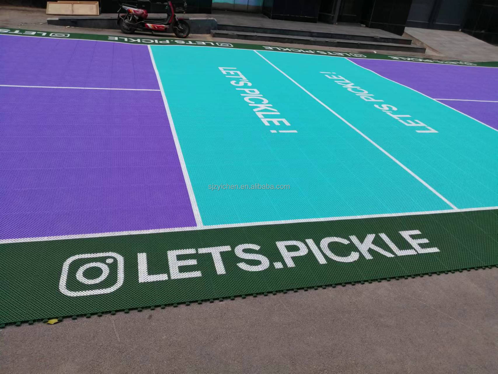 Intelligent PP portable basketball sport court material plastic tiles temporary pickleball flooring outdoor