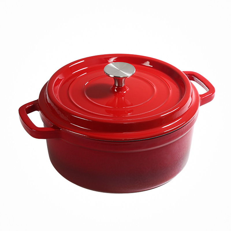 Enameled Cast Iron Dutch Oven Casserole Enamel Coated Cookware Pot For Cooking, Basting, Or Baking