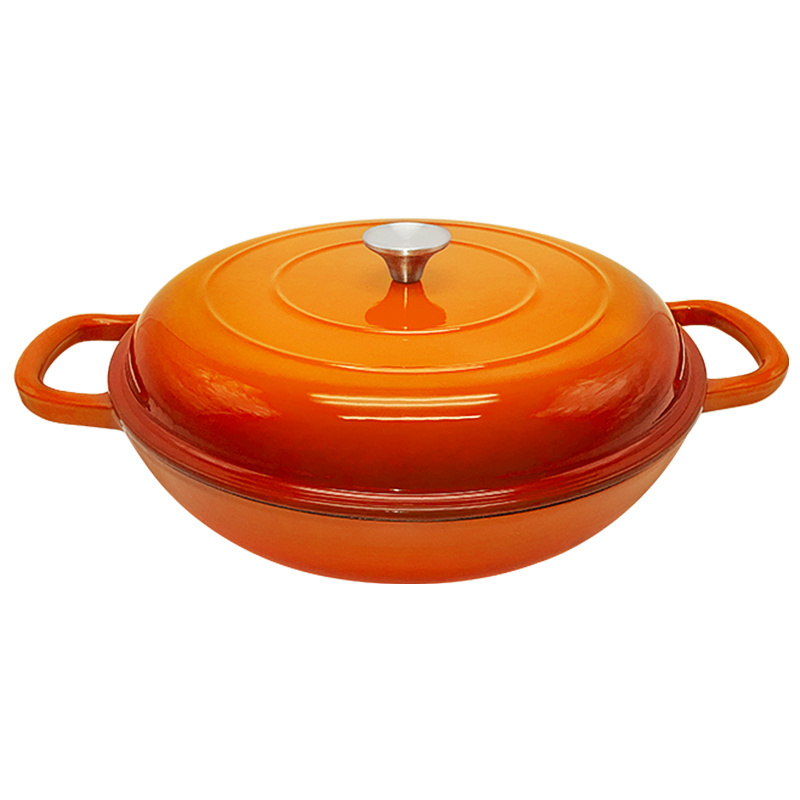 Factory Wholesale Enamel Cast Iron Casserole Dish with Lid  Enameled Cookware Pot Soup And Stock Seafood Cooking Pot