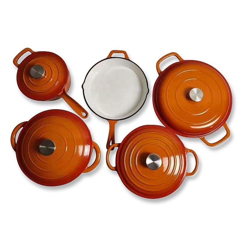 Factory Wholesale Enamel Cast Iron Cookware Set Pots For Cooking Set Cooking Pot Set Casseroles And Pans