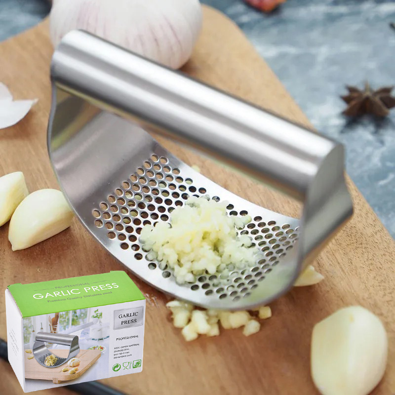 hot sale stainless steel manual garlic press kitchen gadgets garlic ginger mincer crusher squeezer