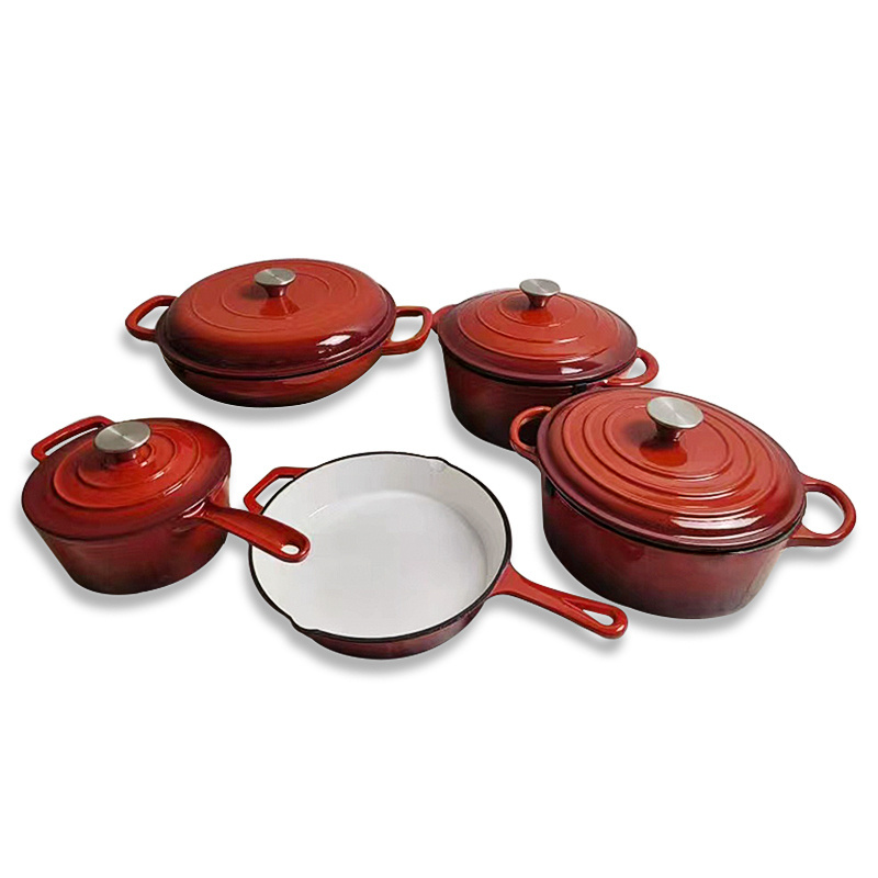 Factory Wholesale Enamel Cast Iron Cookware Set Pots For Cooking Set Cooking Pot Set Casseroles And Pans