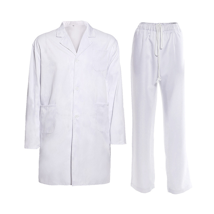 100%Cotton White Lab Coats And Medical Scrubs Uniforms Nurse Coat Doctor's Overall Hospital Scrubs Uniforms White Gown