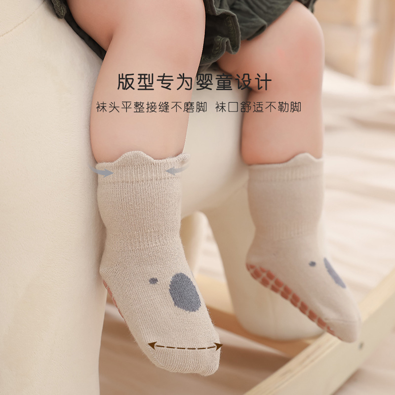 High quality Anti Slip Cotton Girls Boys Baby Toddler Kids Sock Cute Floor Safety Walking Socks