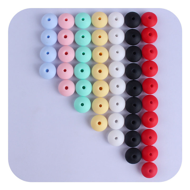 BPA Free Non-toxic Chewable Custom Wholesales Loose DIY Pacifier Holders Small Silicone Beads Teething Silicone Letter Beads