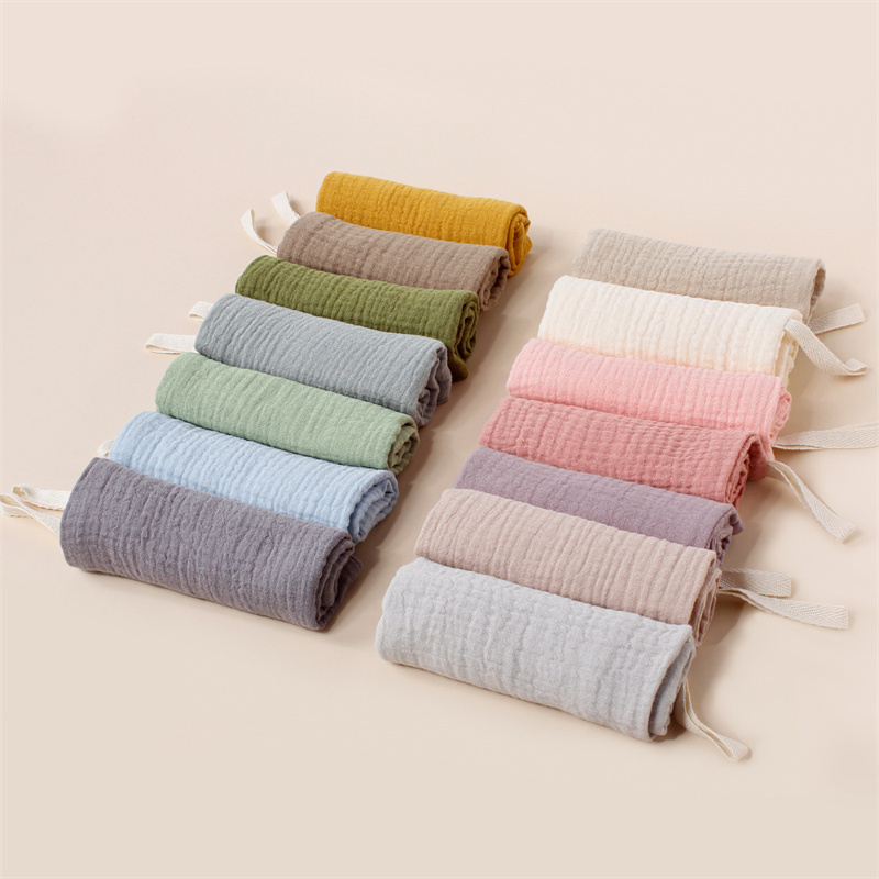 100% Natural Premium Cotton Baby Muslin Washcloths Soft Newborn Baby Face Towel Wash cloth for Sensitive Skin