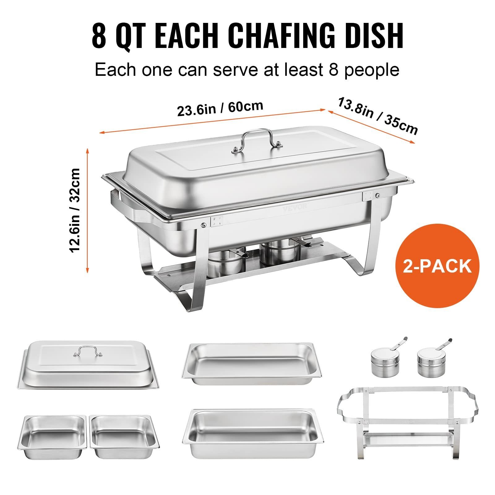 Chaffing pour cheffing dishes stainless steel buffet serving chauffandise trays, shaffing chafer dish buffet heater set warmer