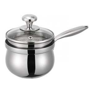 Small Milk Pan 304 Stainless Steel Mini Steamer Cooking Pot With Lid Home Cooker For Baby Food Supplement Stew Soup Noodles