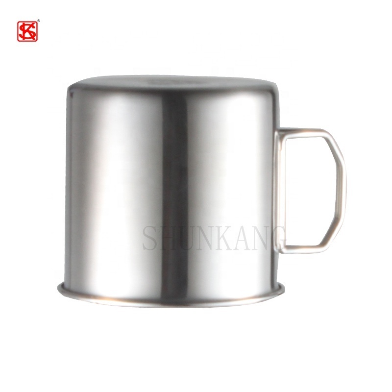 Portable Camping Stainless Steel Drinking Coffee Mug Cups With Folding Handle