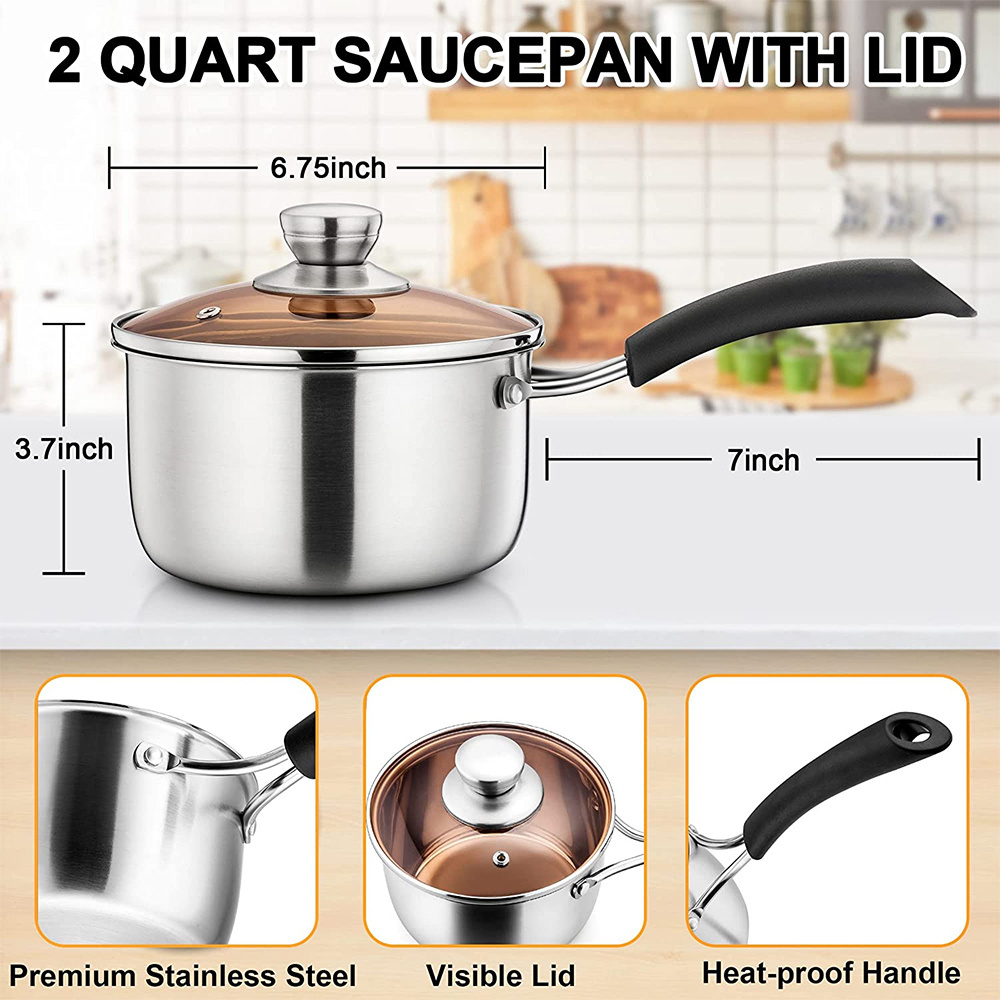 Stainless steel milk pot sauce pot, noodle pan pots, stainless steel saucepan sauce pans