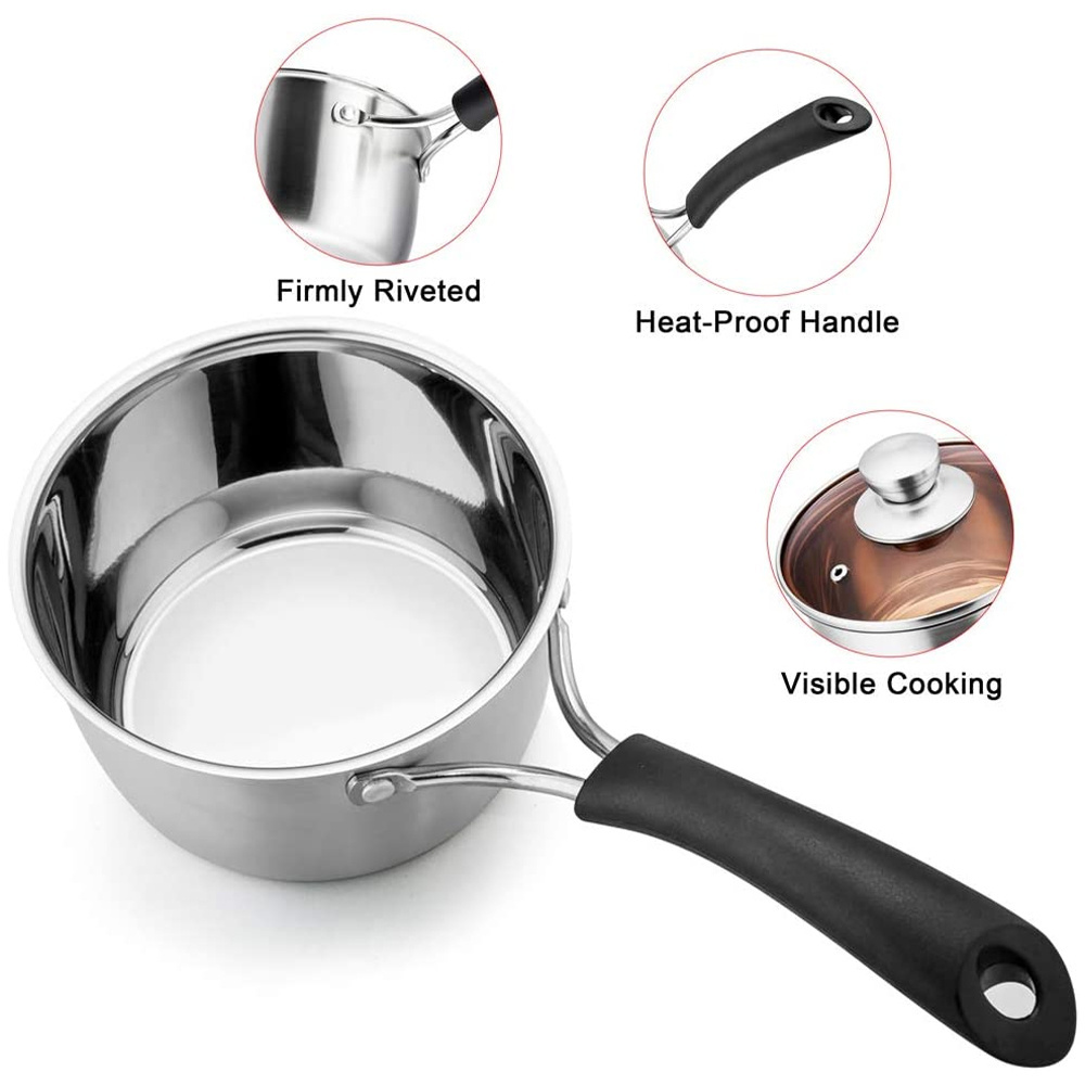 Stainless steel milk pot sauce pot, noodle pan pots, stainless steel saucepan sauce pans