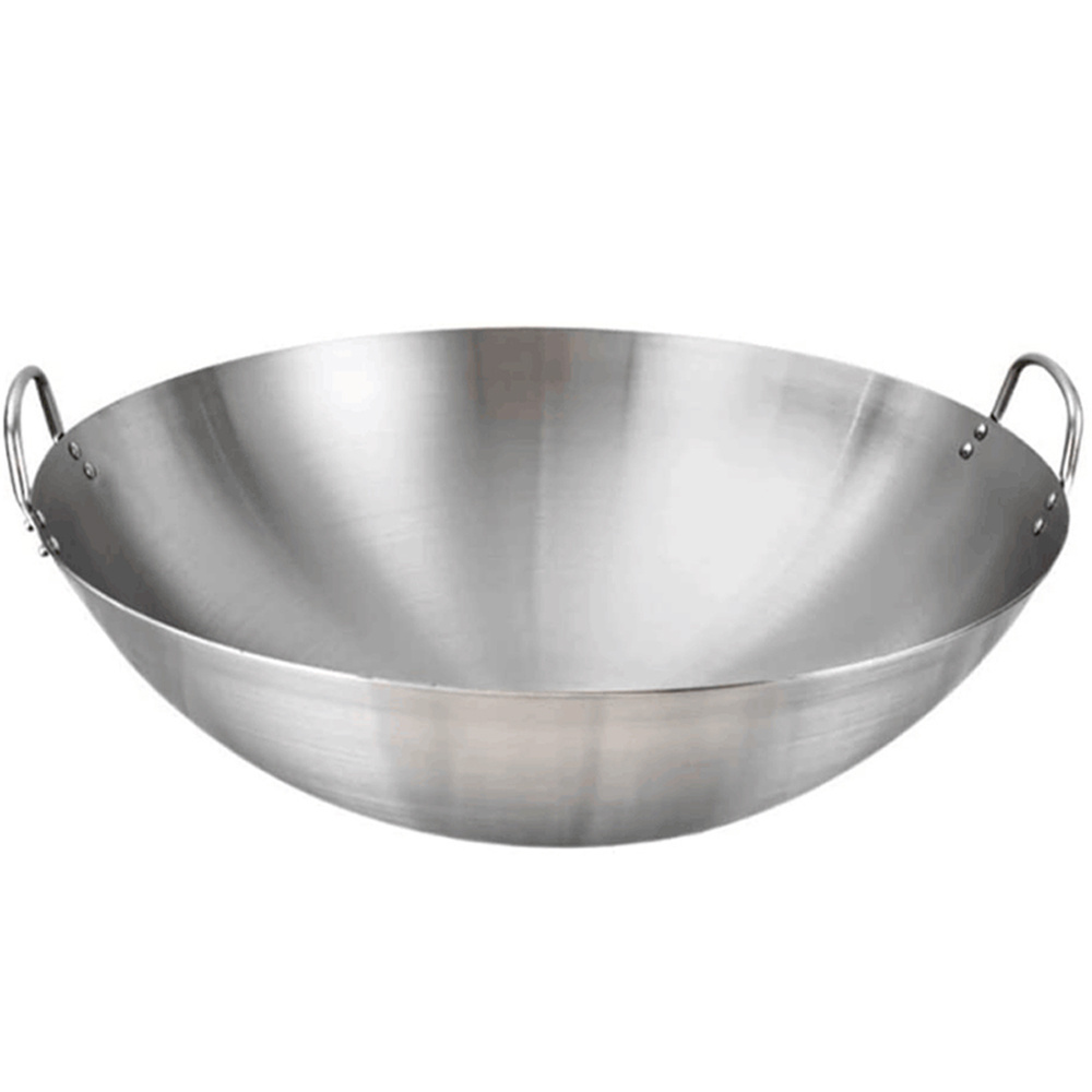 Stainless Steel Cooking pot Cookware, Stainless Steel Wok with wooden handle