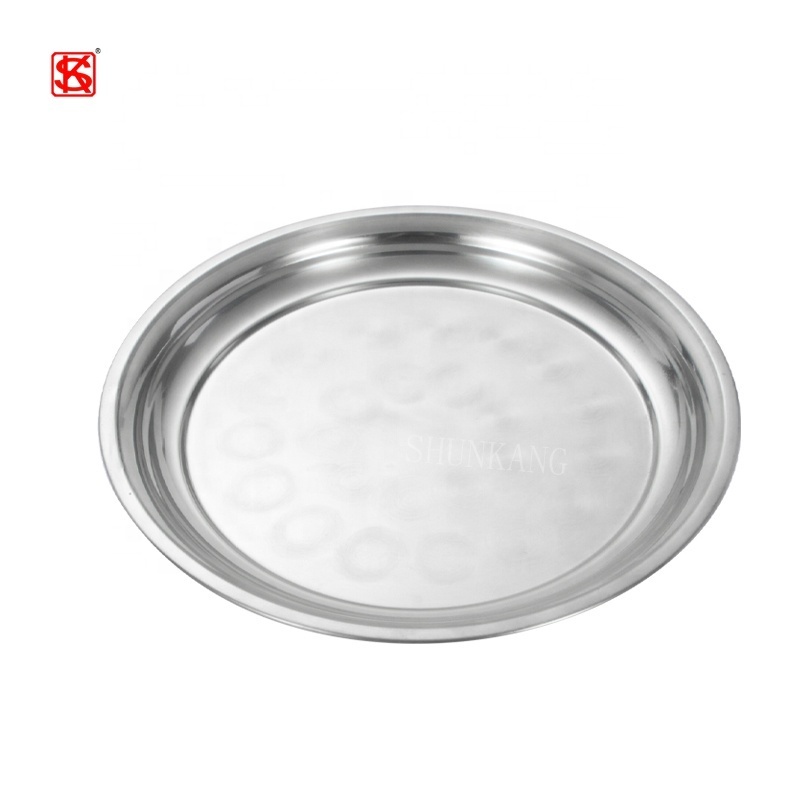 Durable Stainless Steel Serving Plate / Round Serving Dish/Fruit Tray