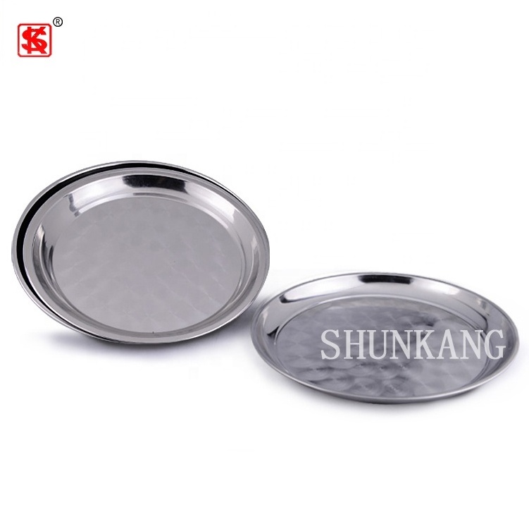 Durable Stainless Steel Serving Plate / Round Serving Dish/Fruit Tray