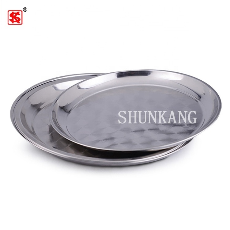 Durable Stainless Steel Serving Plate / Round Serving Dish/Fruit Tray