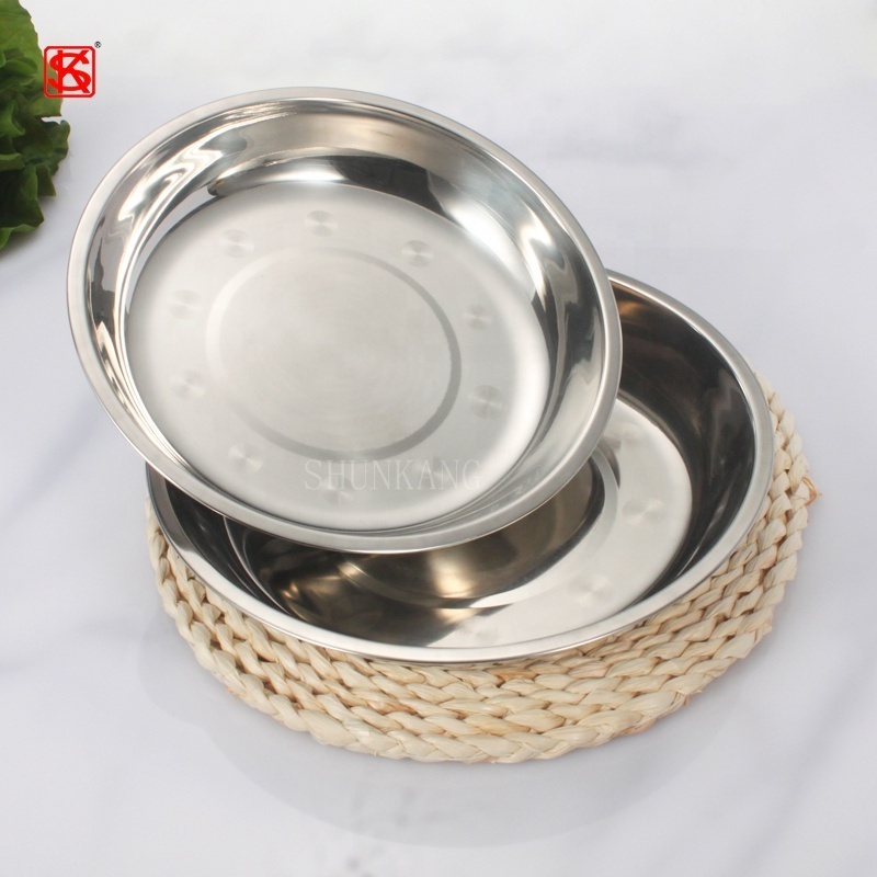 28cm Diameter Thickness Food Stainless Steel Deep Dish/ Cheap Dinner Plates