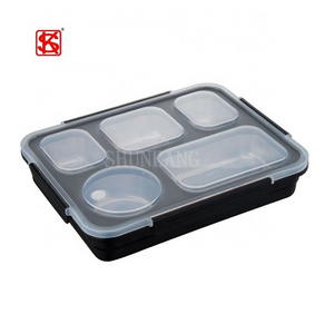 Rectangular Stainless Steel Bento Lunch Box with Lock