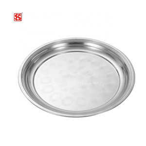 Hot Selling Stainless Steel Round Dinner Plate Charger Plate Serving Tray Up  to 60cm