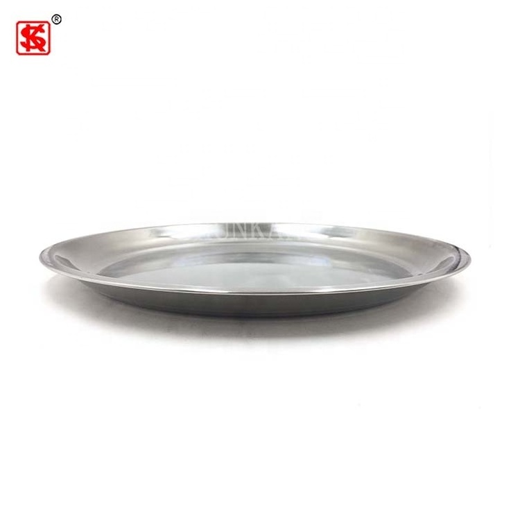 Hot Selling Stainless Steel Round Dinner Plate Charger Plate Serving Tray Up  to 60cm