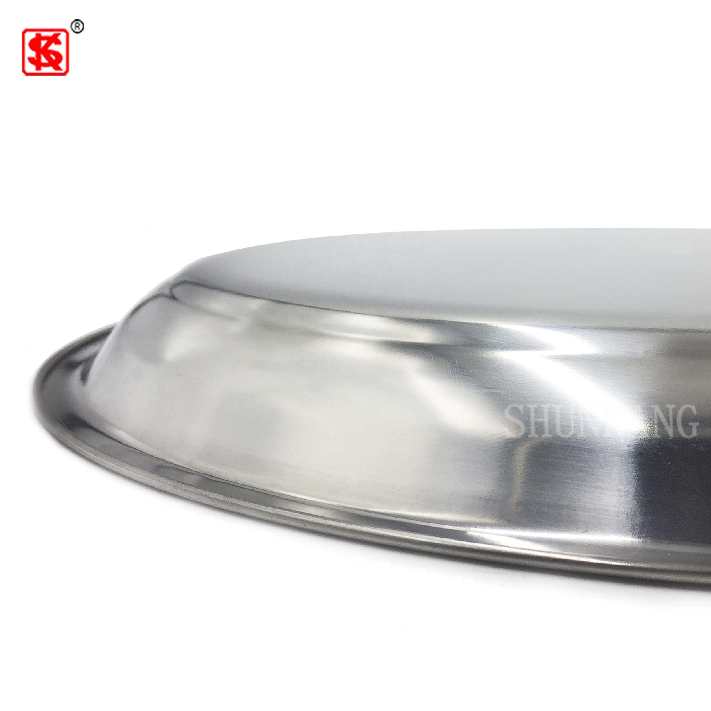 Hot Selling Stainless Steel Round Dinner Plate Charger Plate Serving Tray Up  to 60cm